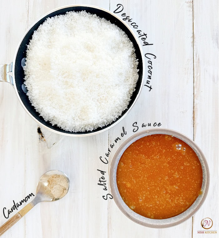 salted caramel coconut ladoo ingredients