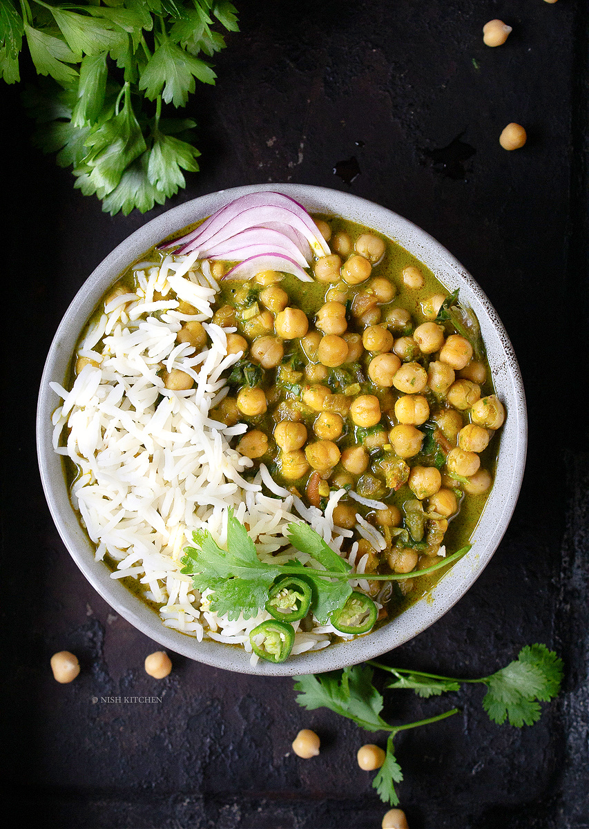 chickpea spinach curry recipe video