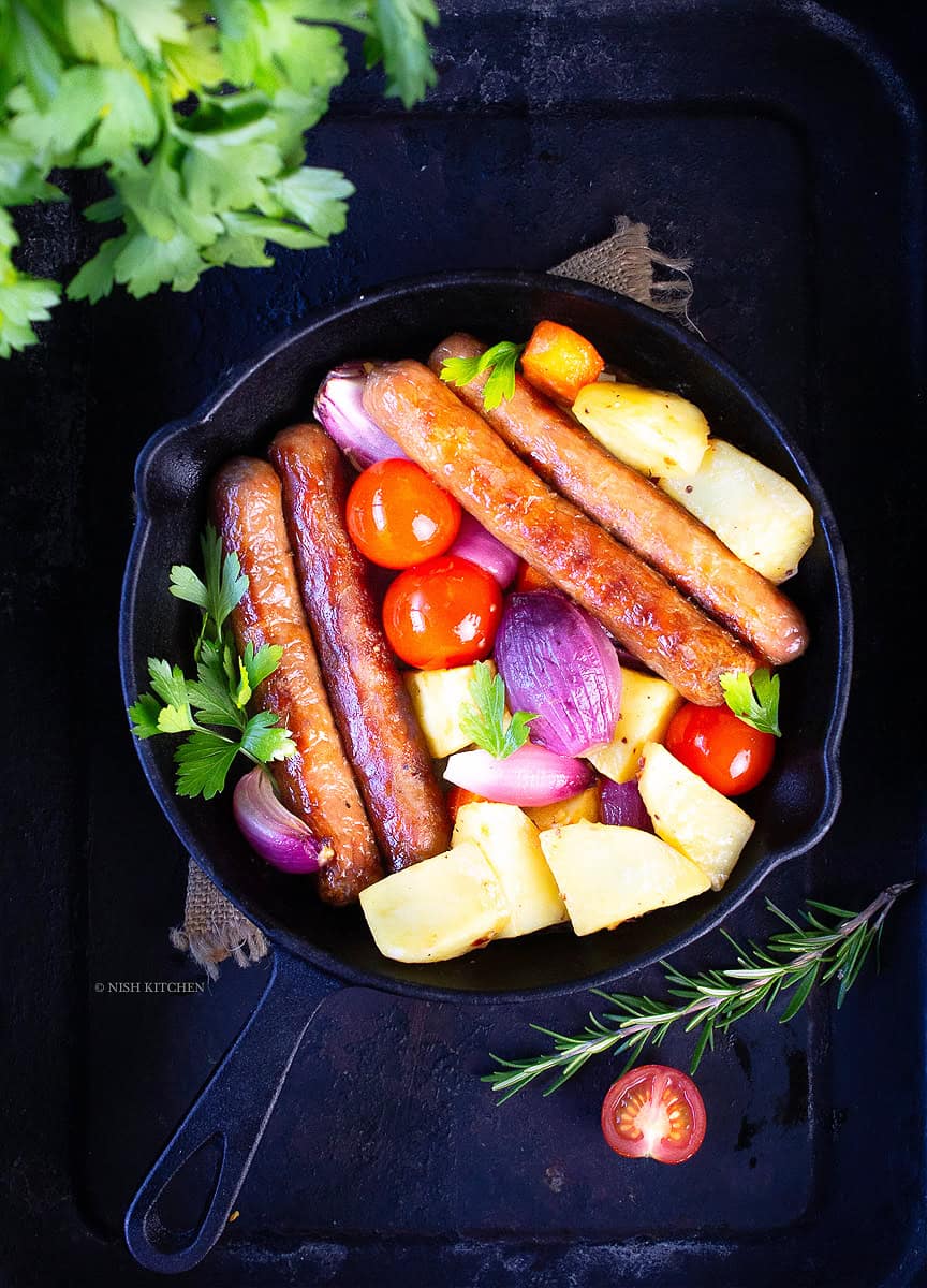 hoeny mustard sausage tray bake recipe video