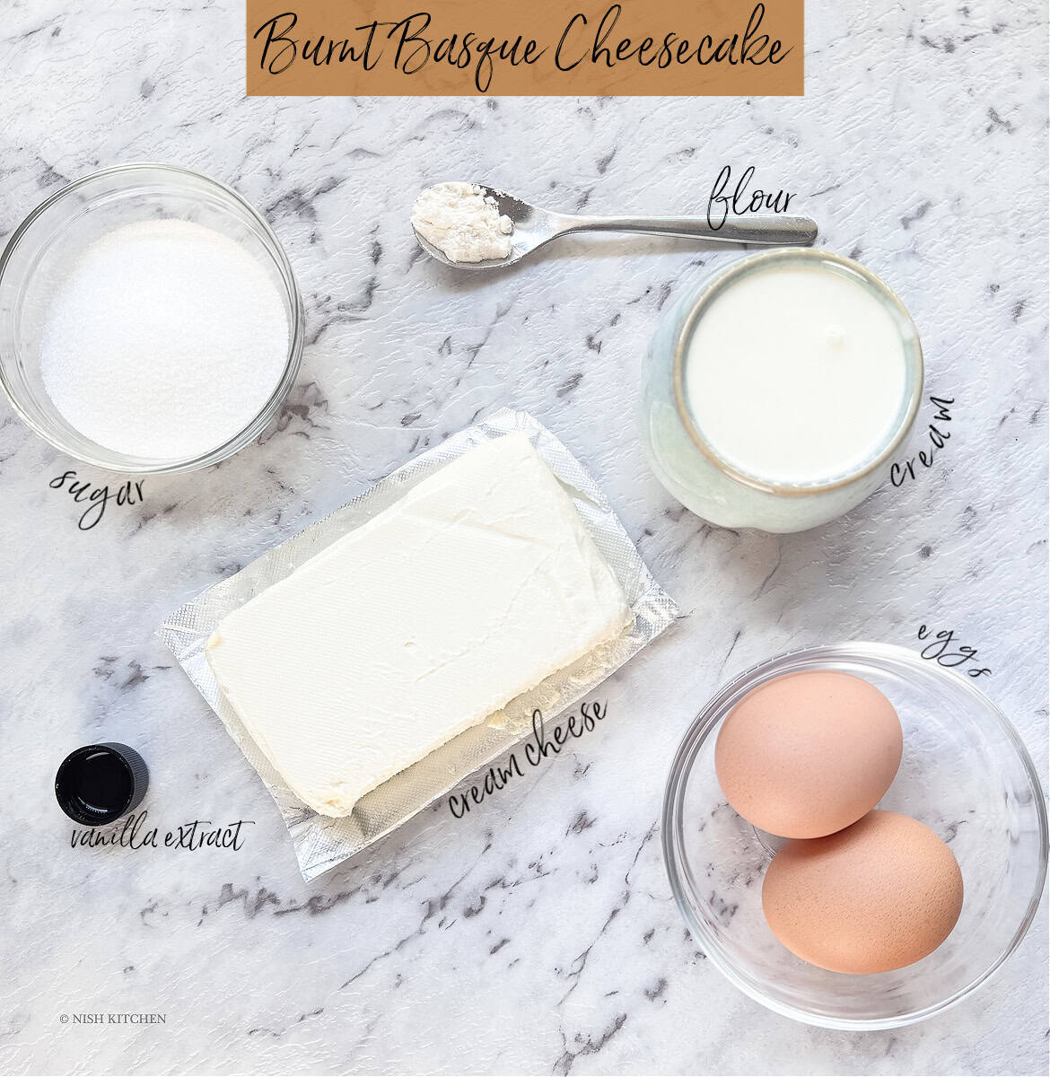 burnt basque cheesecake ingredients