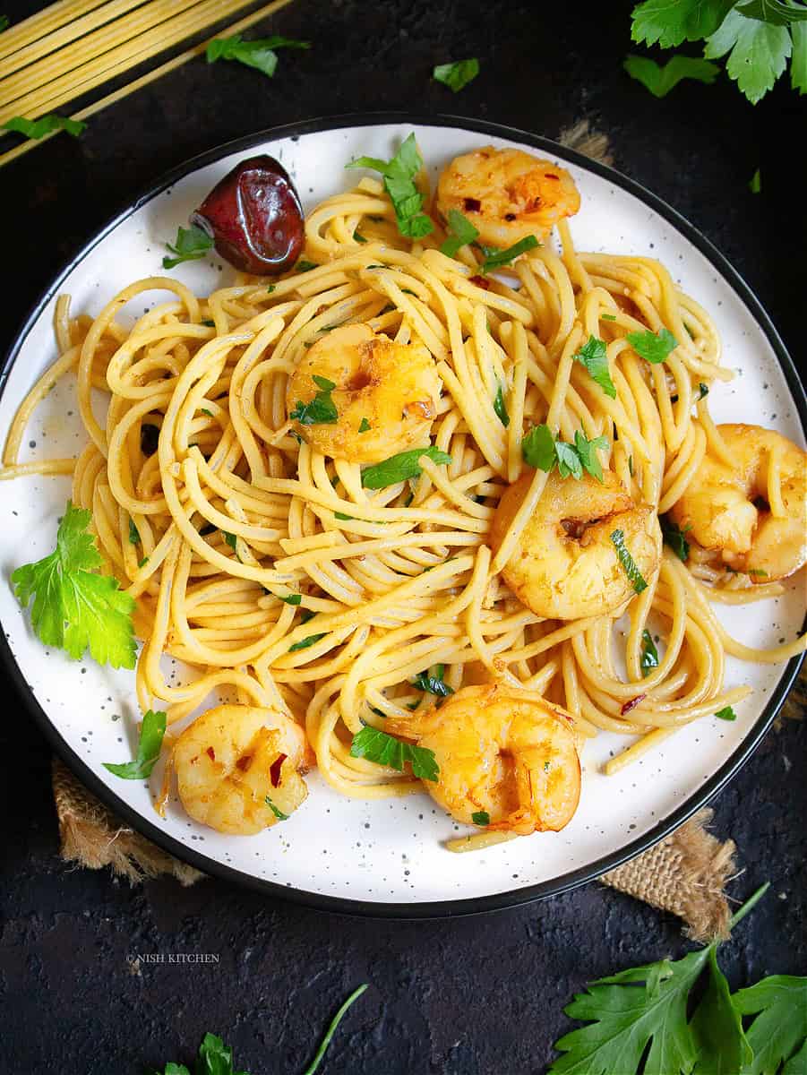 shrimp aglio olio recipe