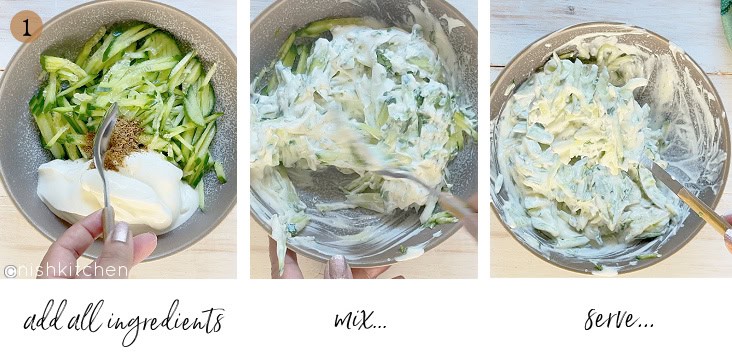 how to make Indian cucumber raita