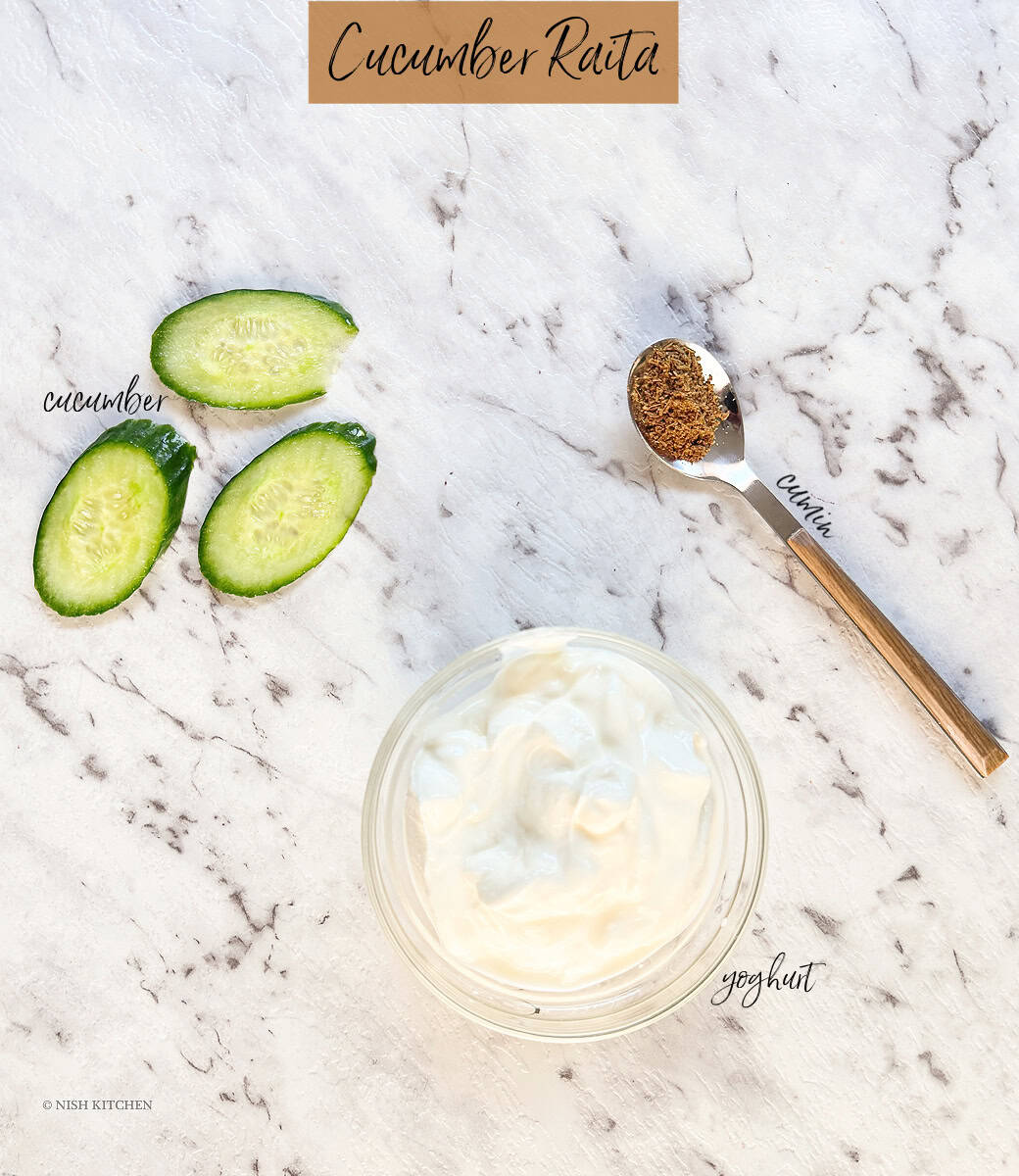 Indian cucumber raita ingredients