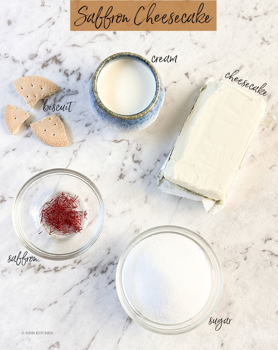 no bake saffron cheesecake ingredients