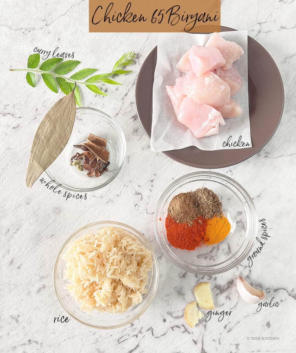 chicken 65 biryani ingredients
