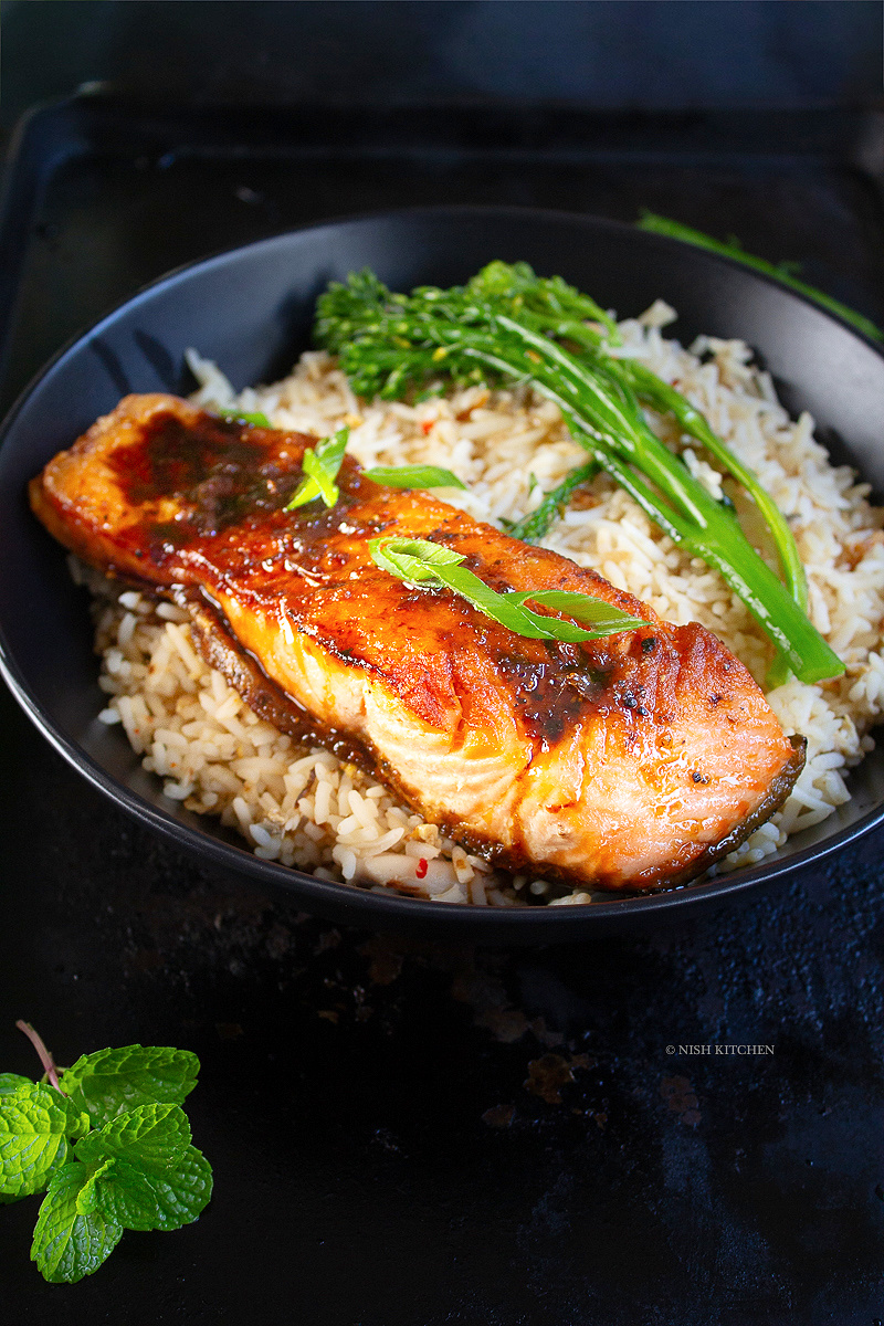 salmon teriyaki bowl