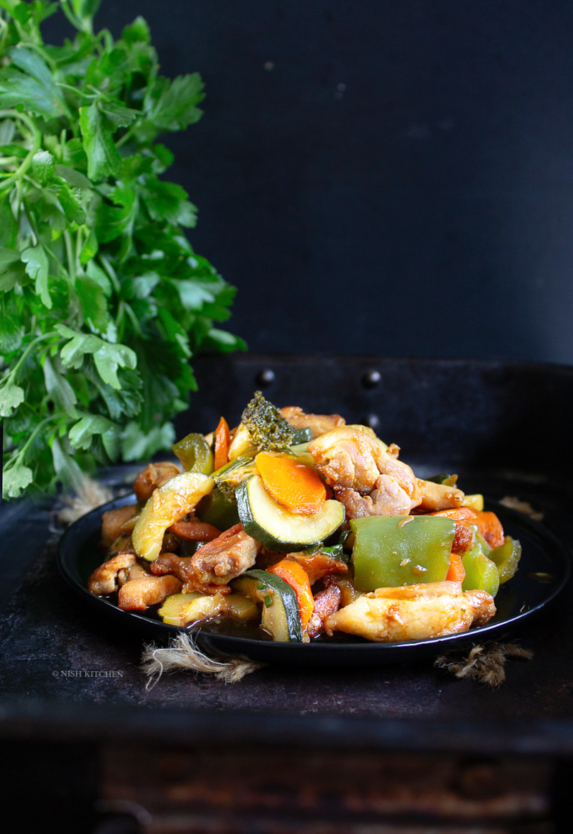 chicken and vegetable stir fry