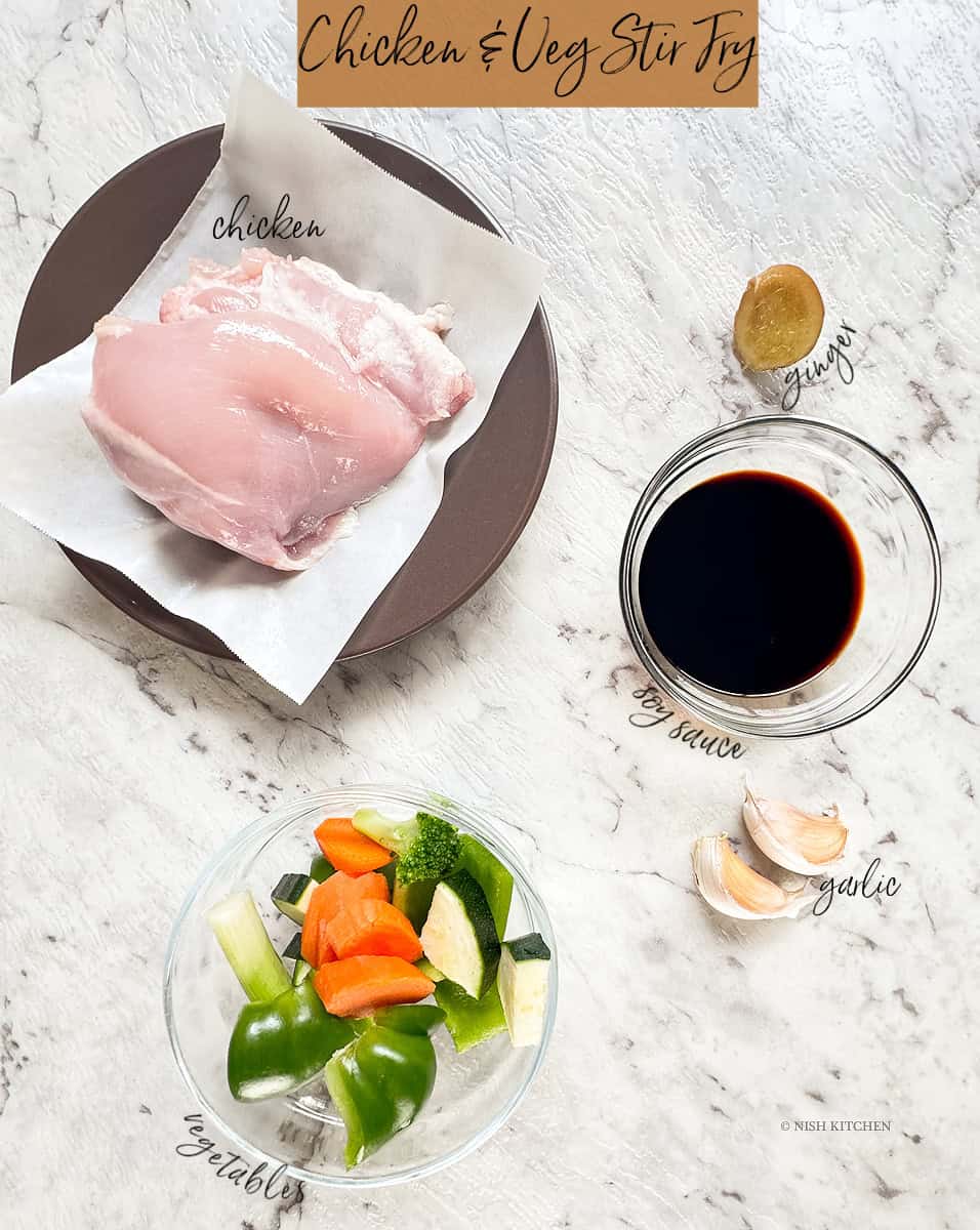 chicken and vegetable stir fry ingredients