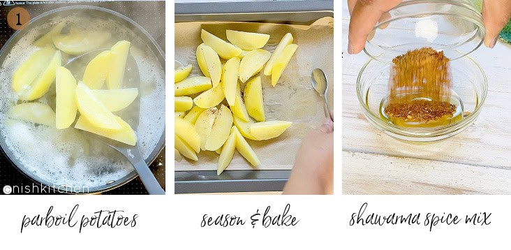 how to make loaded potato wedges step 1