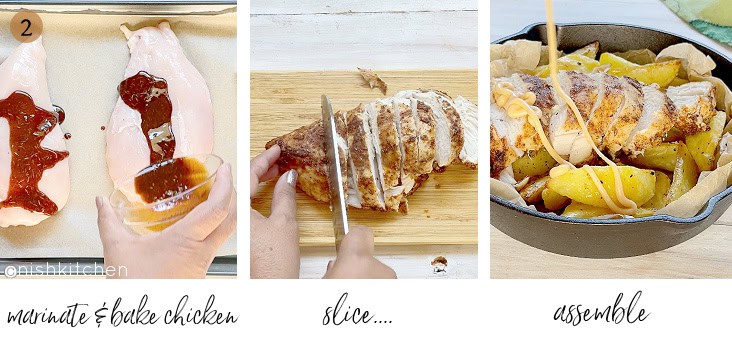 how to make loaded potato wedges step 2