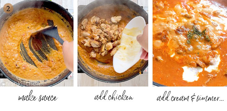 how to make restaurant style chicken lababdar step 2