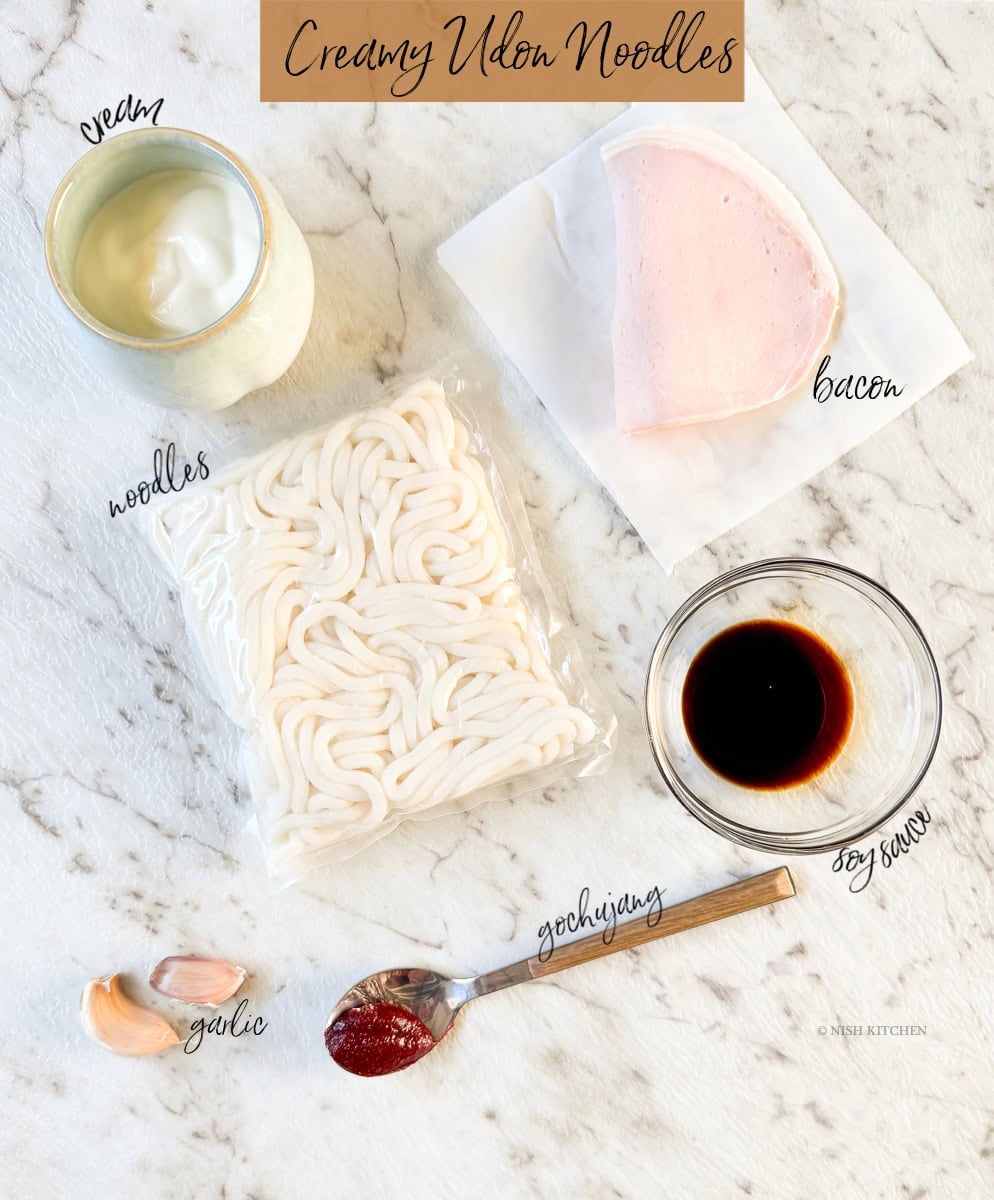 Korean creamy udon noodles ingredients