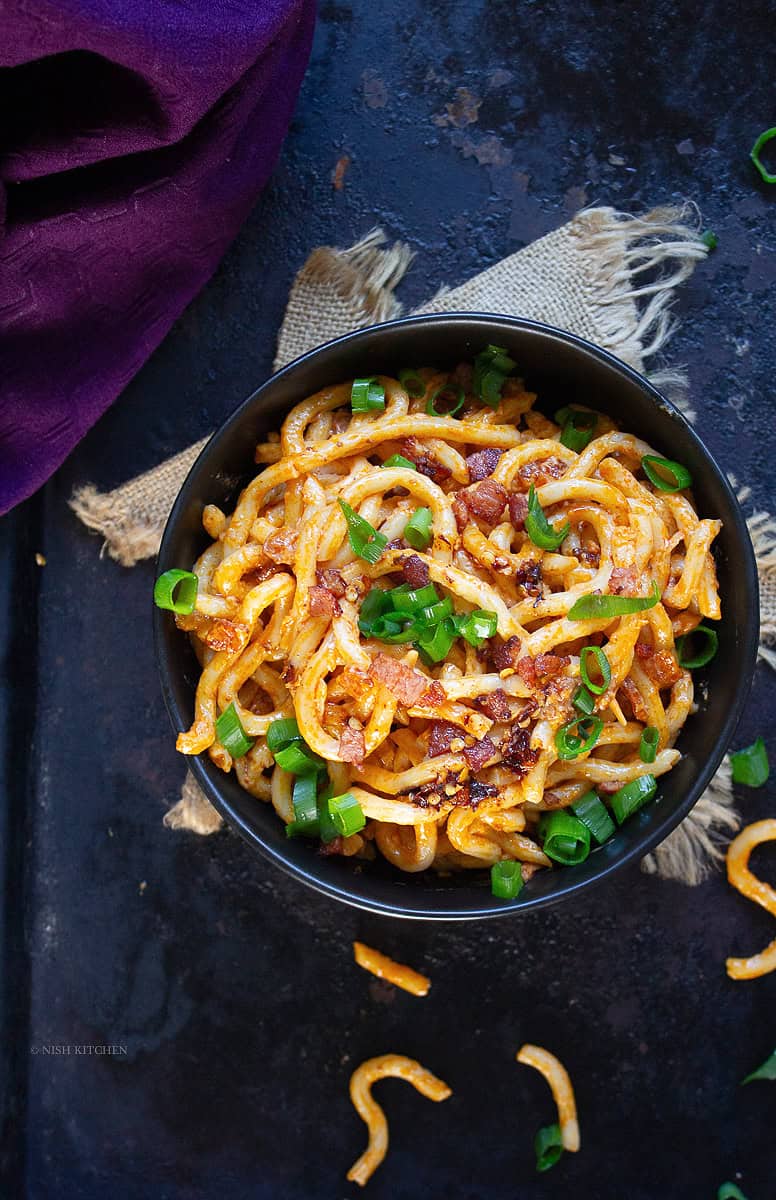 Korean creamy udon noodles recipe