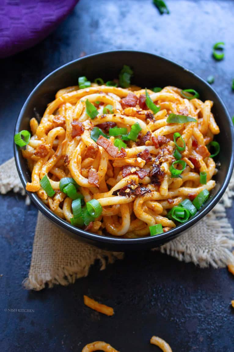 Korean creamy udon noodles
