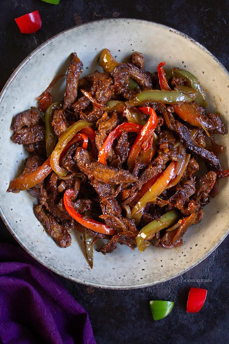 beef and peppers stir fry