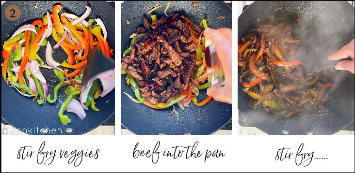 how to make beef and peppers stir fry step 2