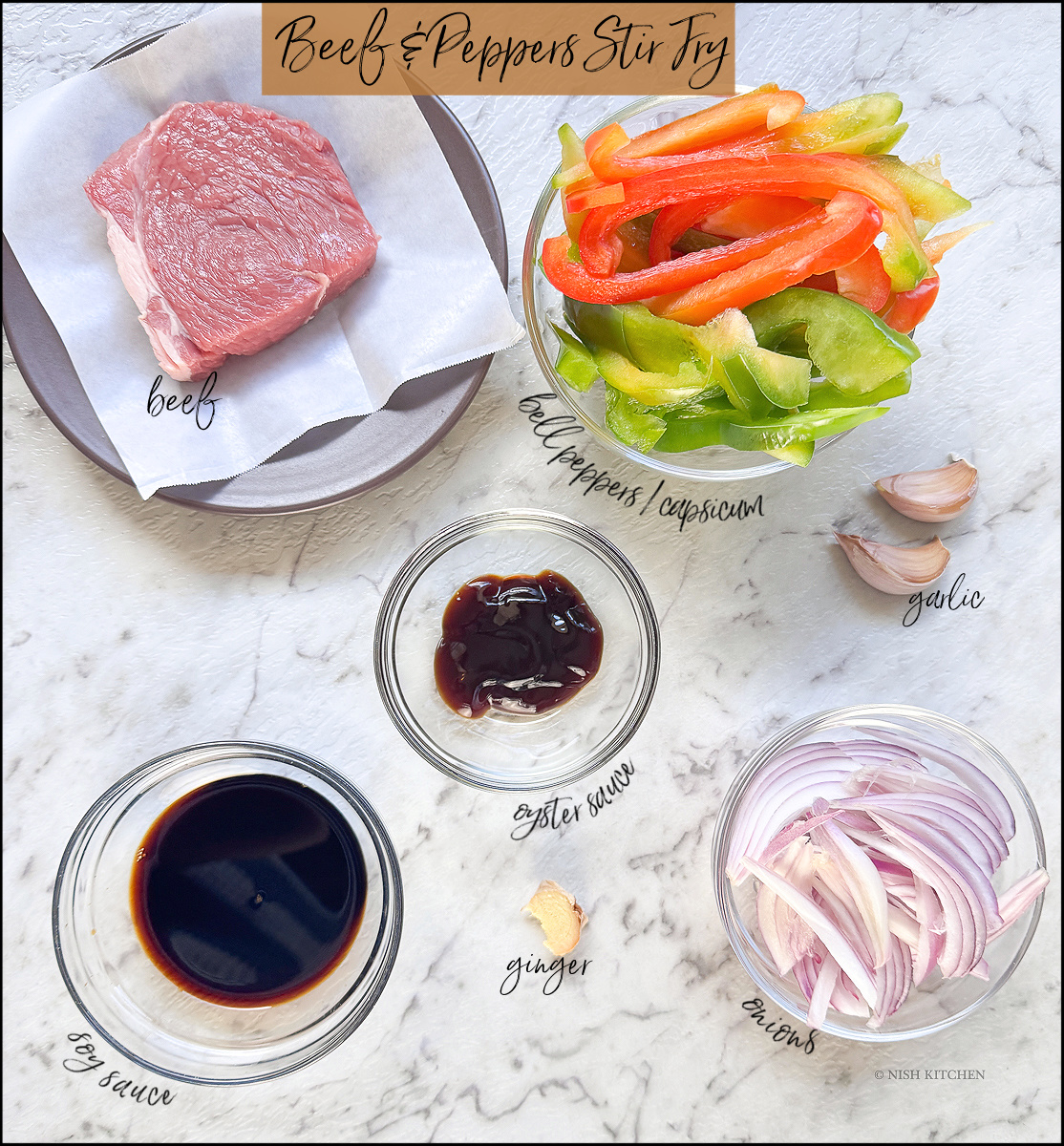 beef and peppers stir fry ingredients