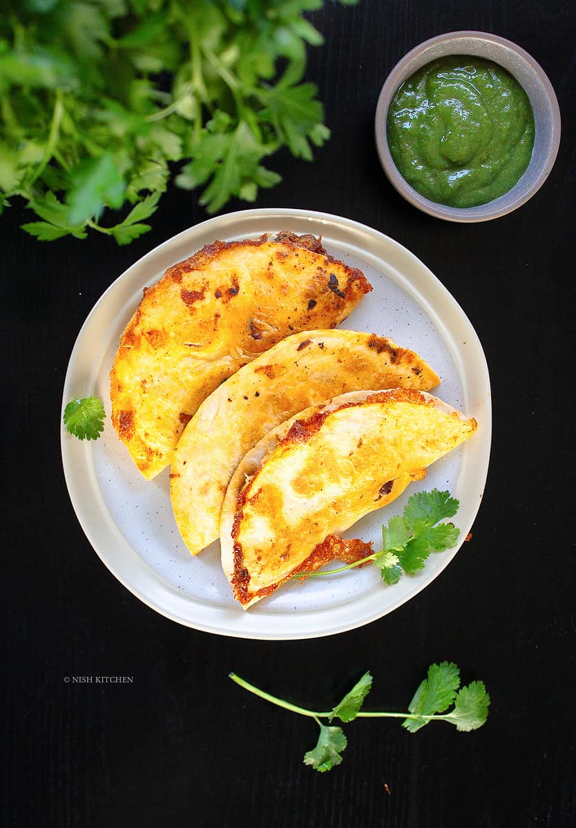 crispy butter chicken tacos