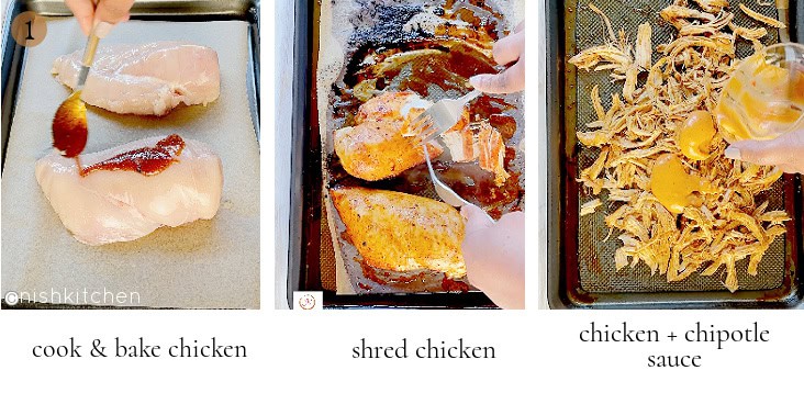 how to make cheesy honey chipotle chicken quesadilla step 1