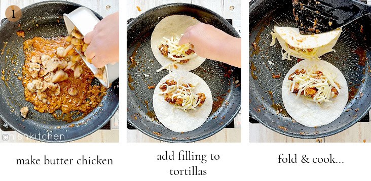 how to make crispy butter chicken tacos