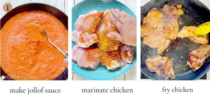 how to make jollof rice and chicken step 1