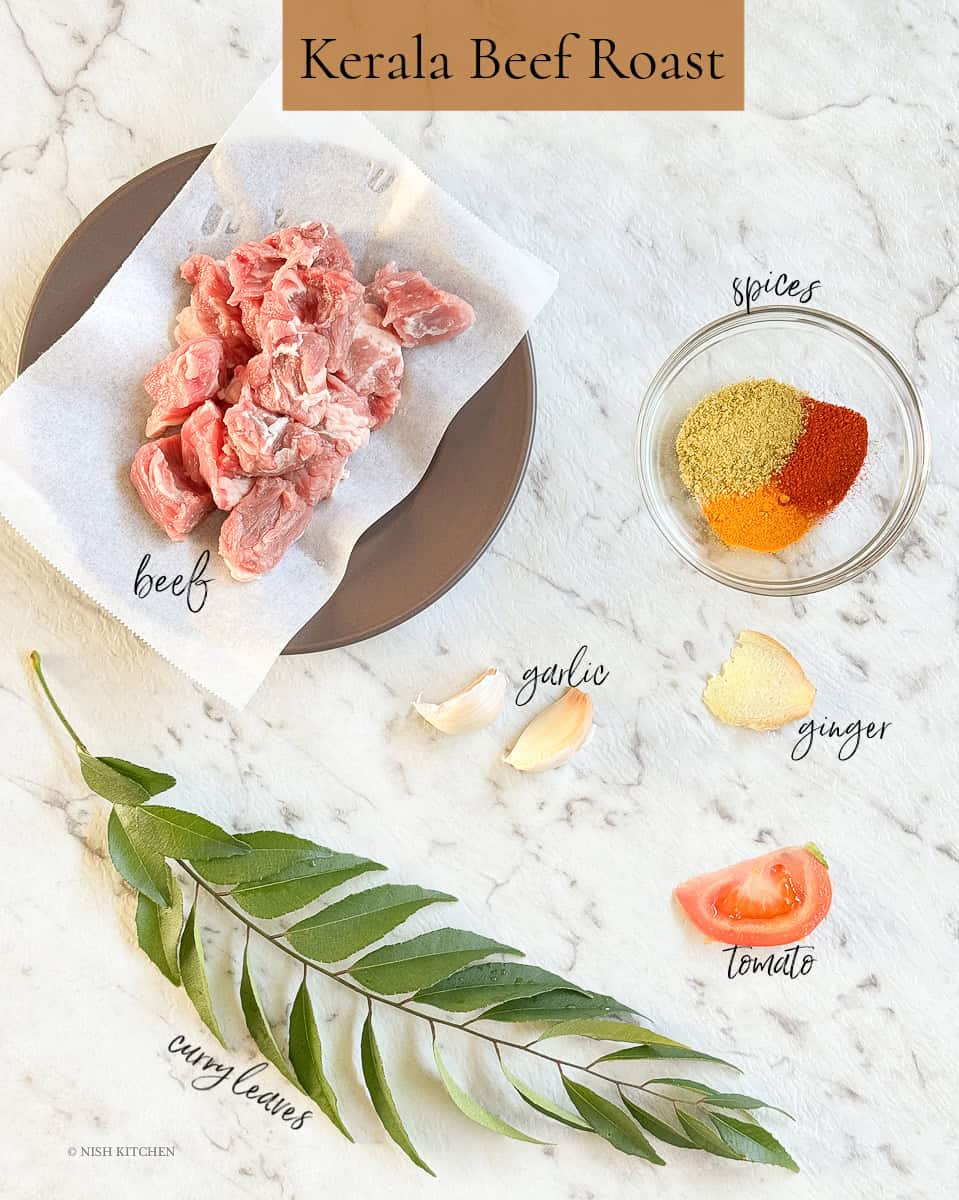 Kerala beef roast ingredients