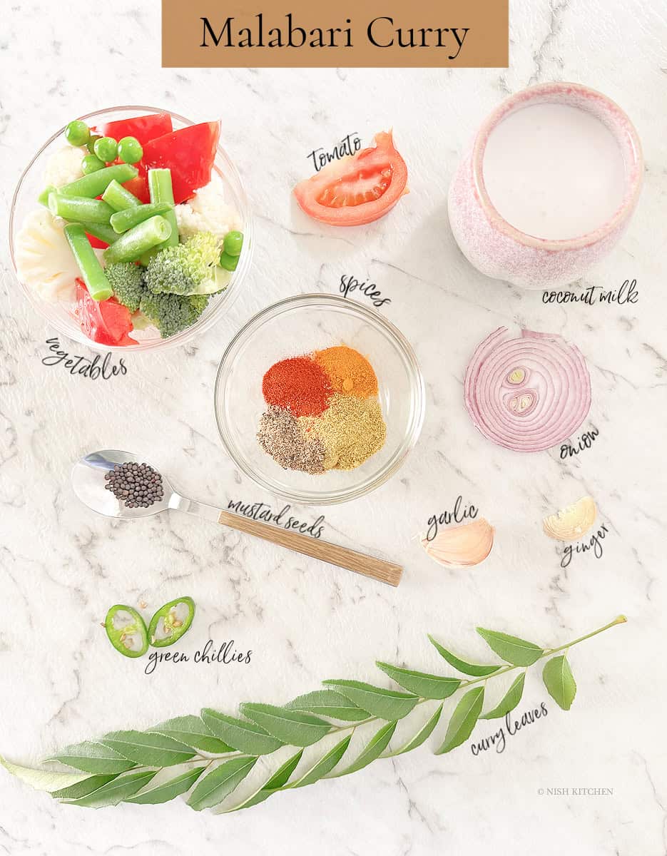 Malabari curry ingredients