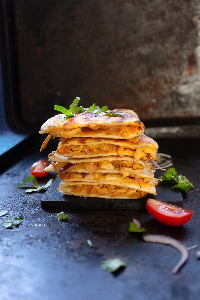Cheesy honey chipotle chicken quesadilla recipe
