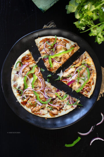 BBQ chicken flatbread pizza recipe video