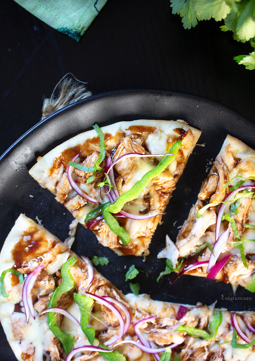 BBQ chicken flatbread pizza