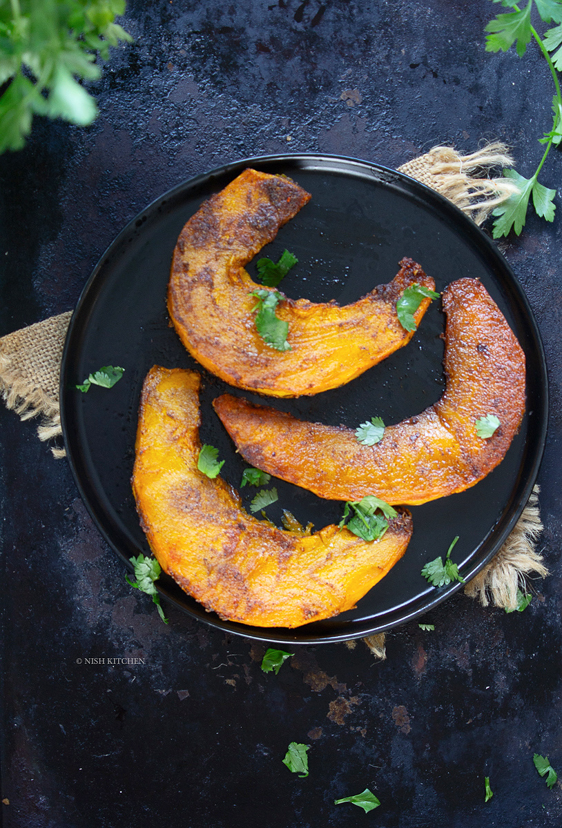 spicy roast pumpkin wedges