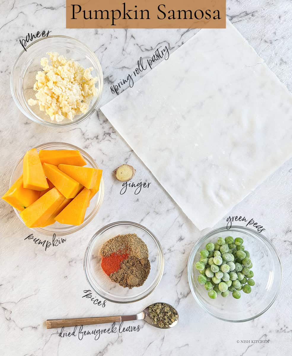 spicy pumpkin samosa ingredients