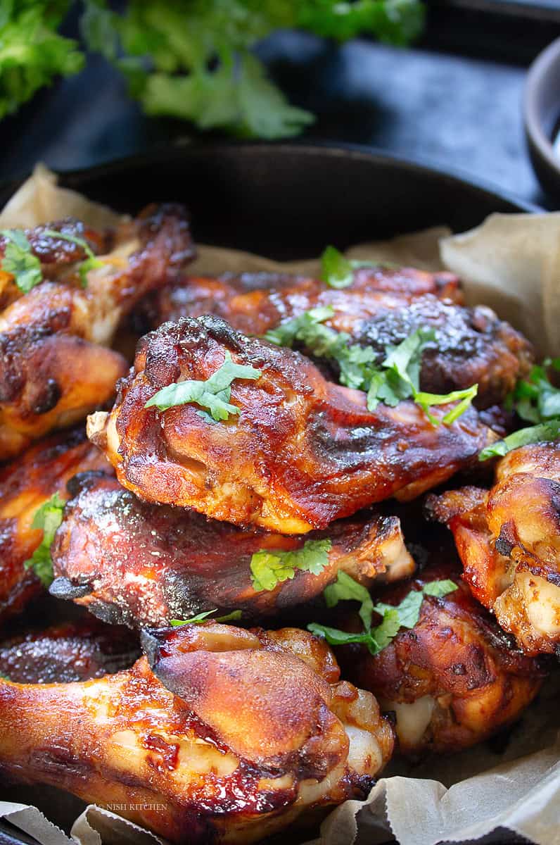 sticky BBQ chicken wings